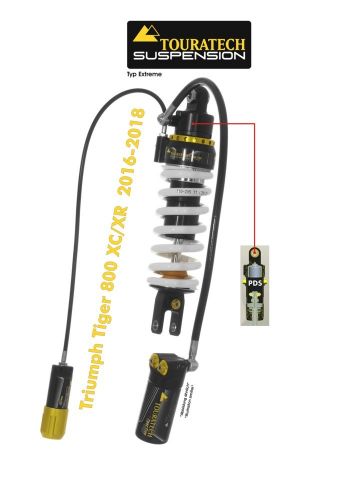 Touratech Suspension shock absorber for Tiger 800 XC/XR 2016-2018 type Extreme
