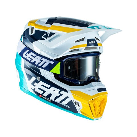 Leatt Moto 7.5 V22 Aqua, helmet + goggles