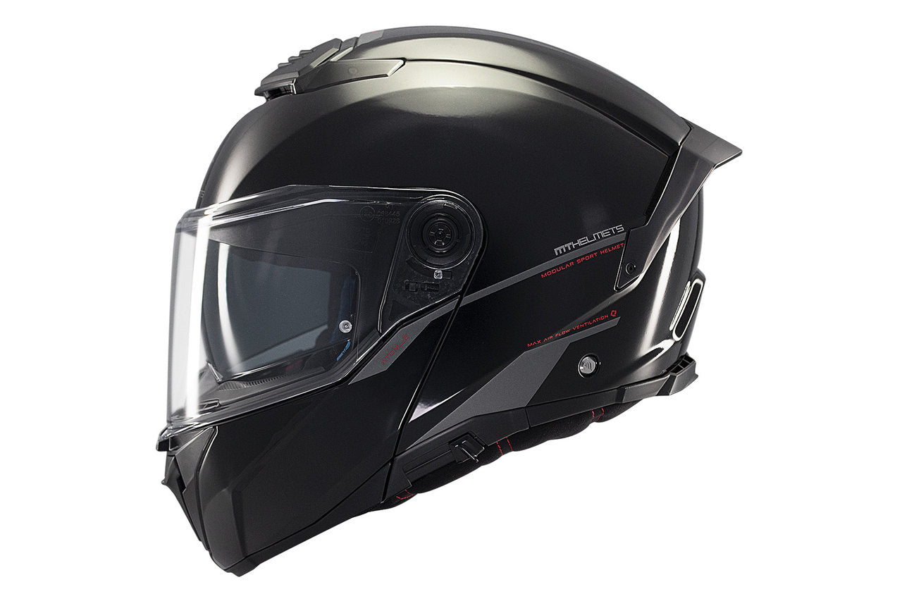 MT Atom 2 flip-up helmet, glossy black