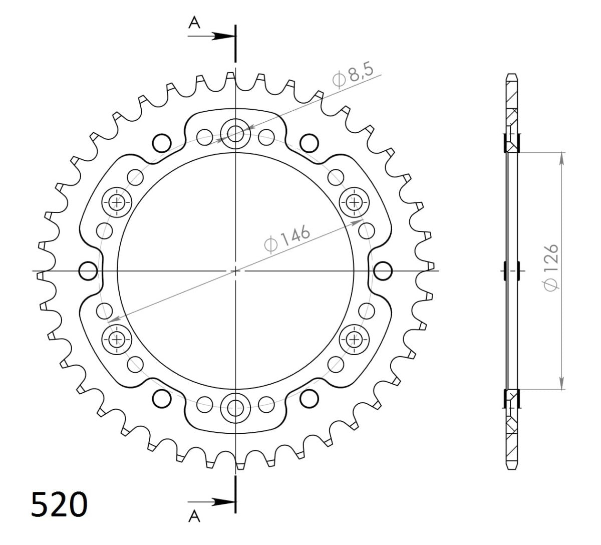 Supersprox Stealth takaratas Silver 808-RST-41-8