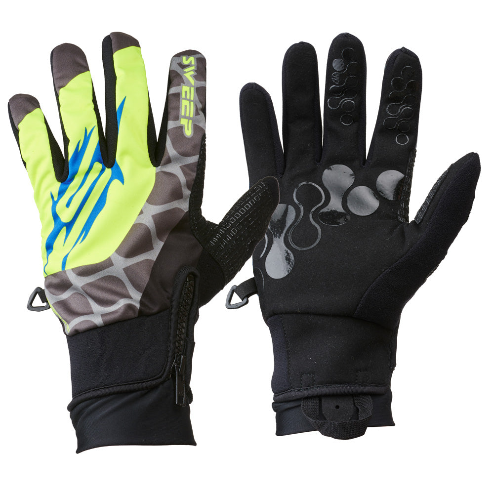 Sweep Freeride 2.1 Snowmobile gloves, grey/yellow/blue