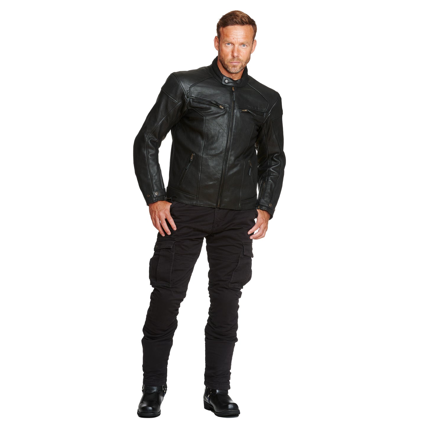 Sweep Eagle leatherjacket, black