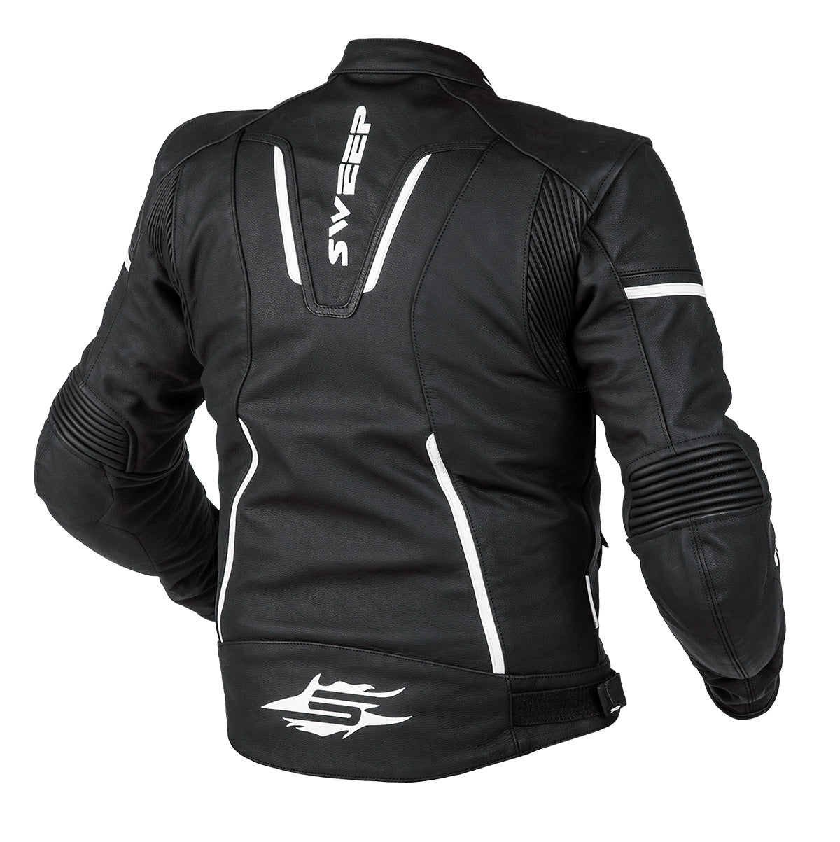 Sweep Maverick leather jacket, black/white