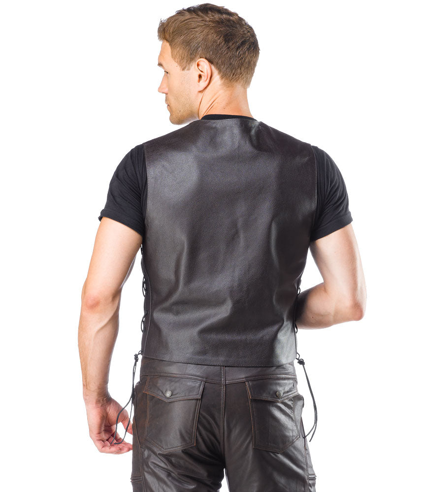 Sweep Classic leather vest, brown