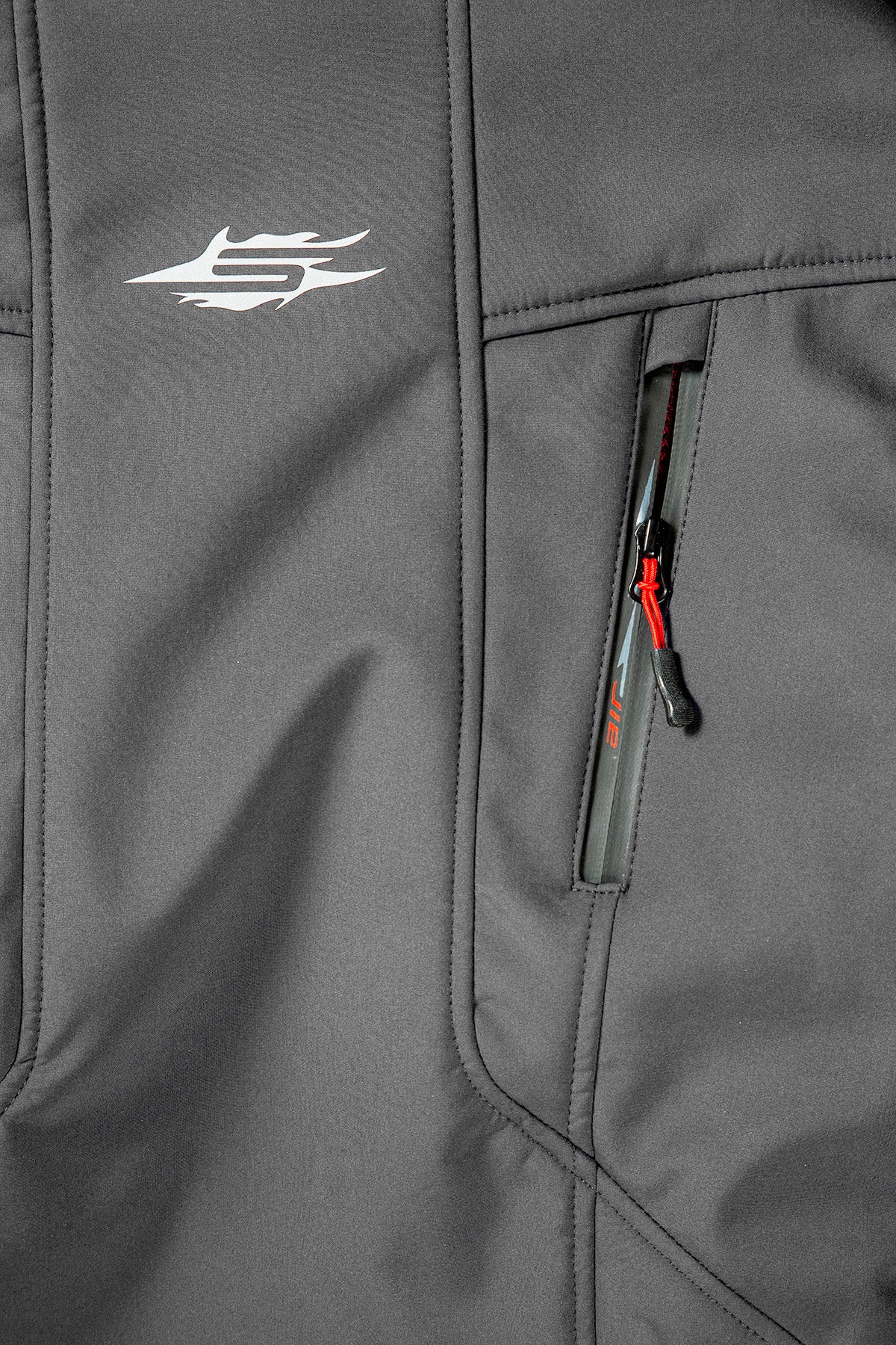 Sweep Flawless ladies softshell mc jacket W/O thermo liner, grey/red