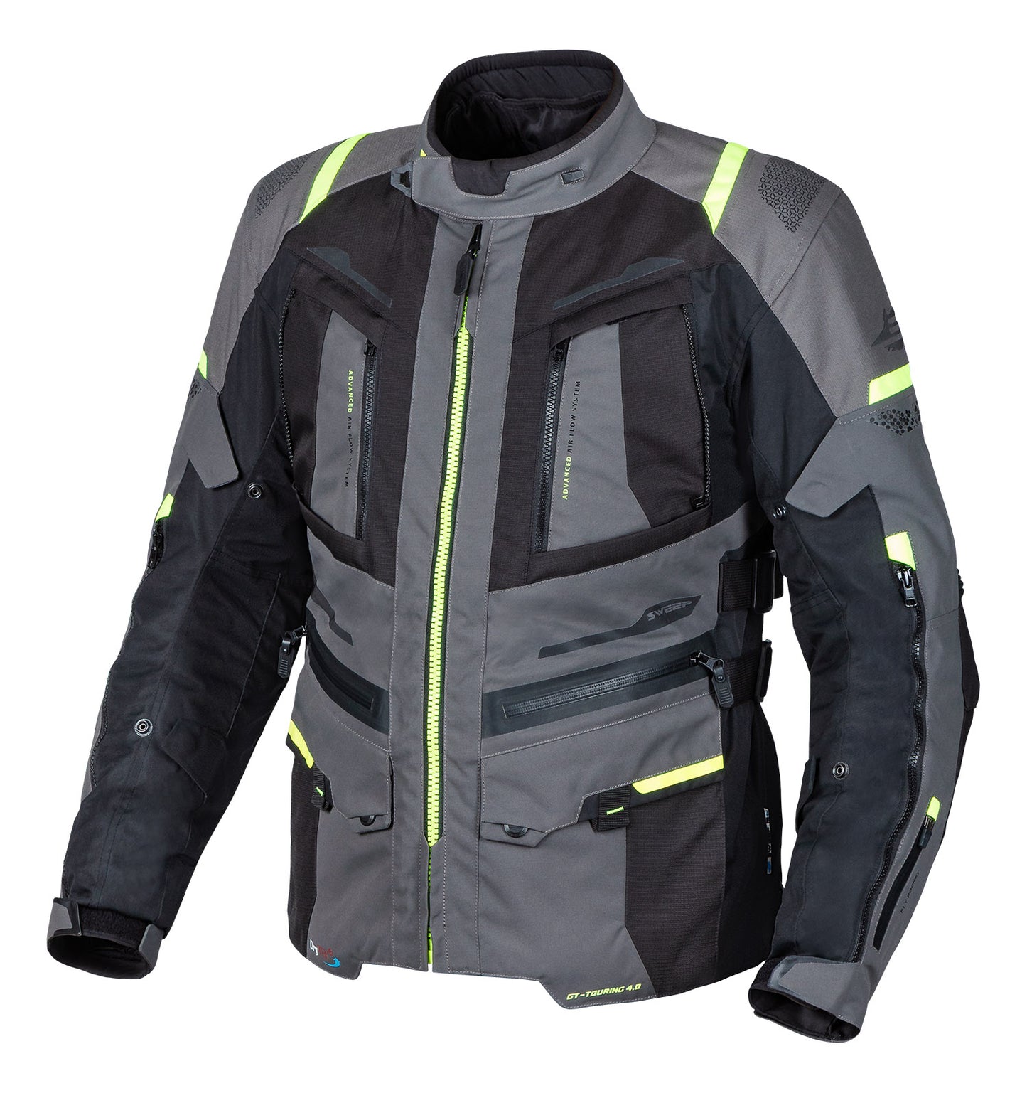 Sweep GT Touring 4.0 jokasään ajotakki, musta/harmaa/keltainen