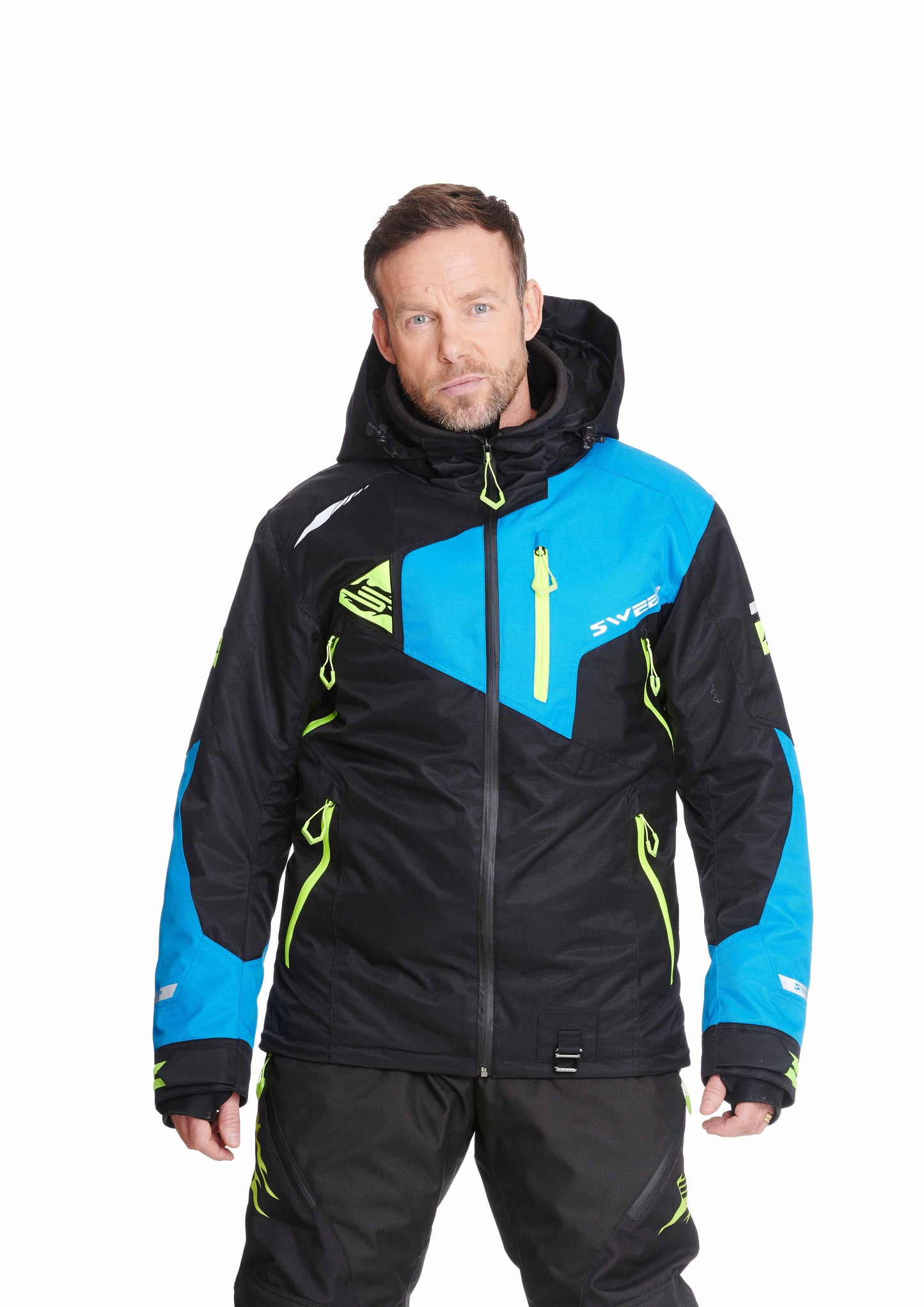 Sweep Pulse snowmobile jacket, black/blue/yellow