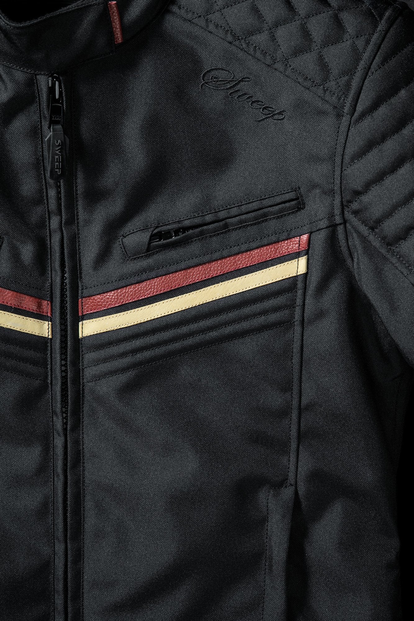 Sweep Scrabler waterproof ladies textile jacket, black/beige/maroon