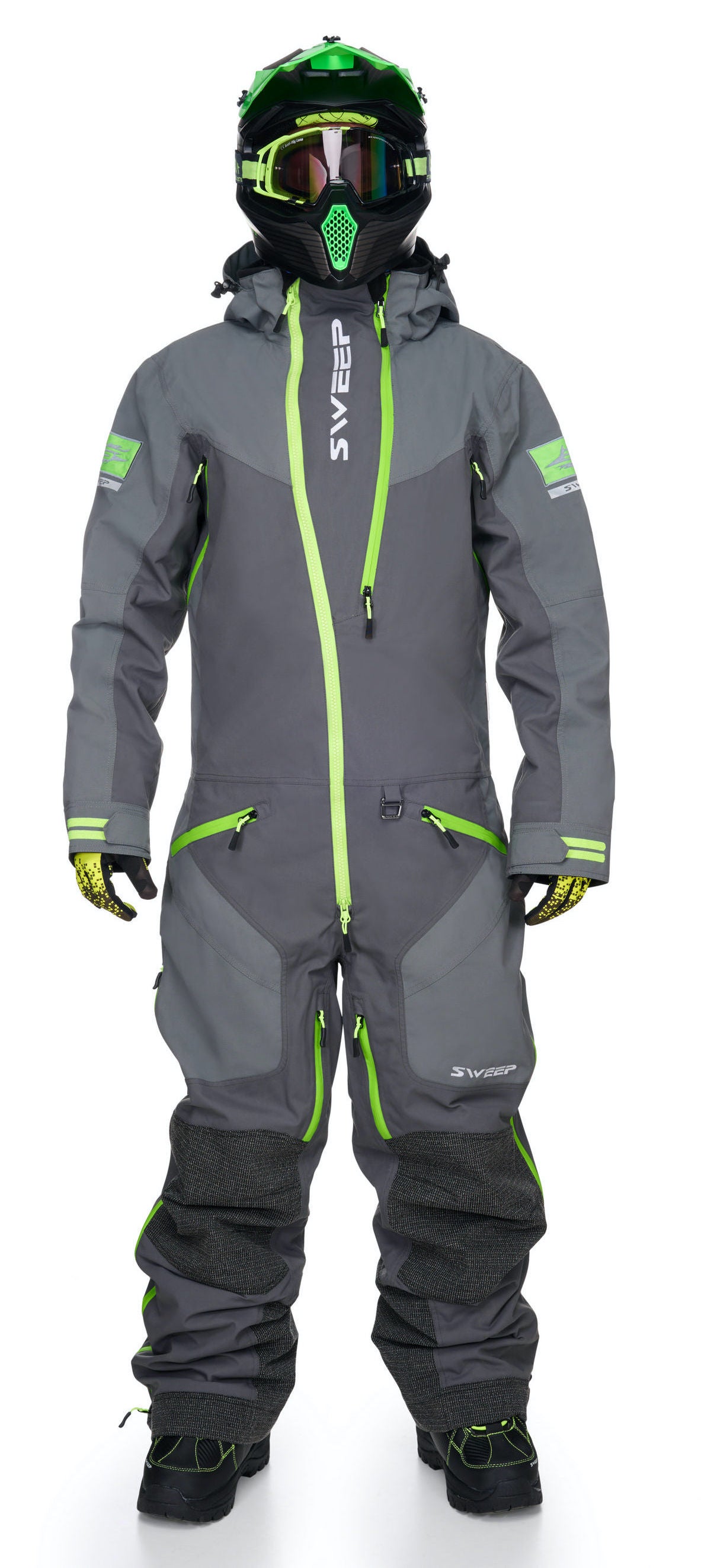 Sweep Peak Insulated Monosuit, grey/black/green
