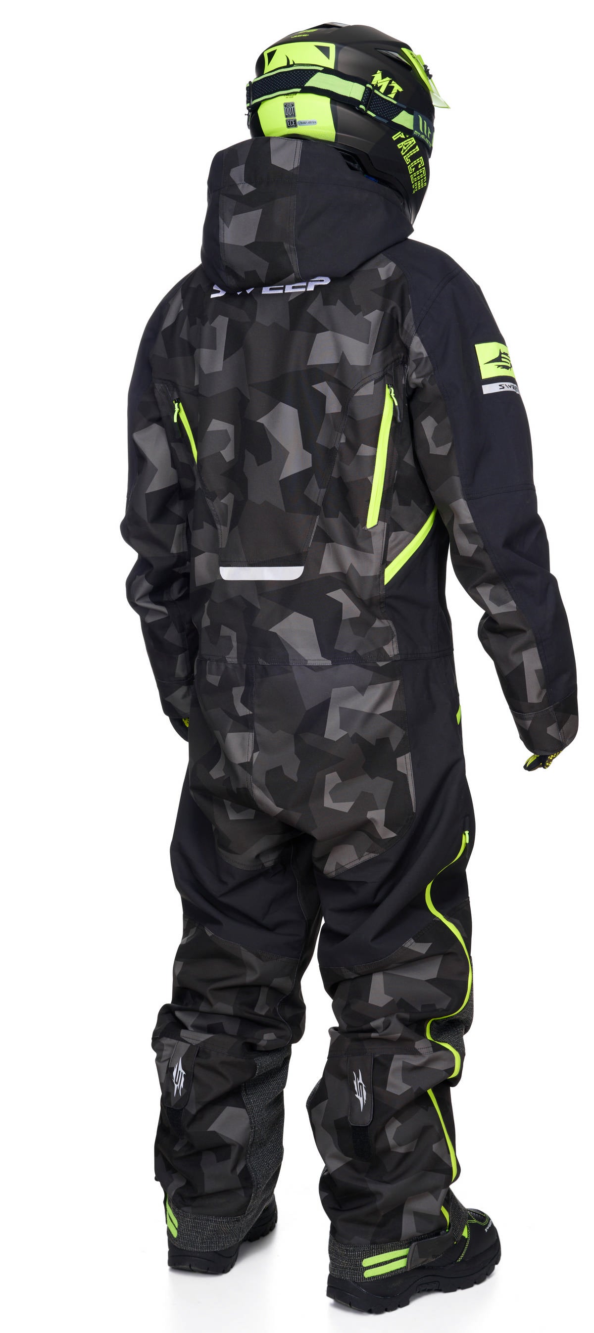 Sweep Peak Insulated Monosuit, black/grey camo/yellow