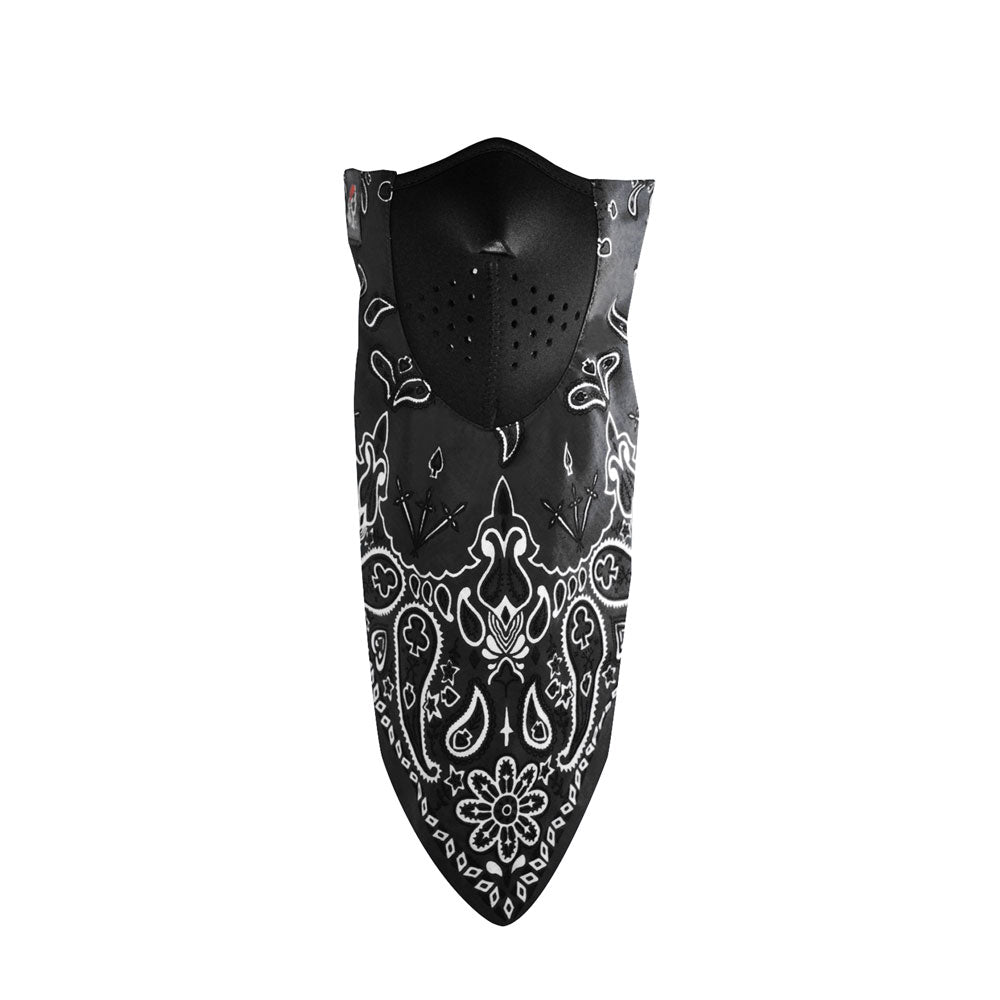 ZanHeadgear NeoDanna cotton/neoprene mask, Black Paisley