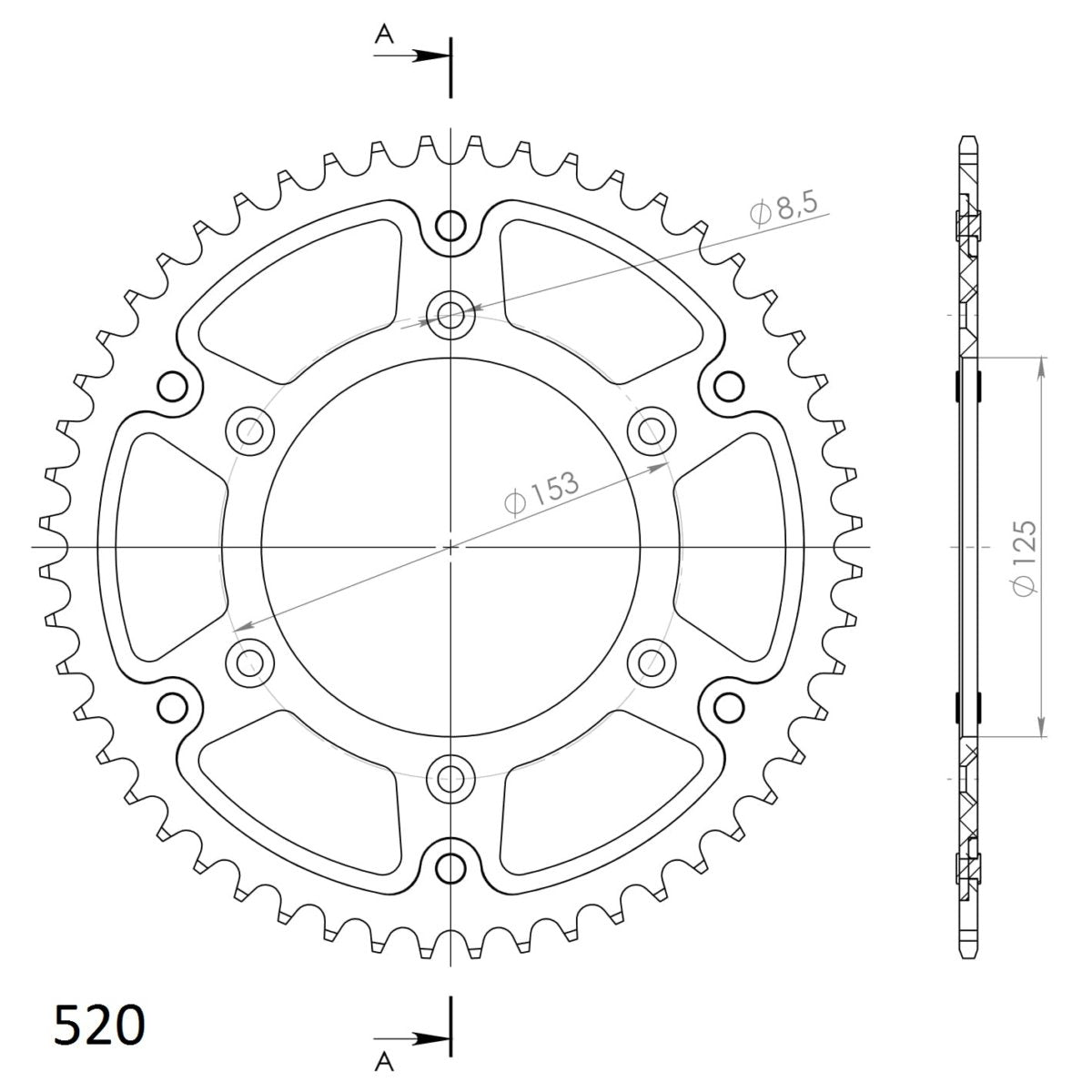 Supersprox Stealth takaratas Black 210-RST-52-0