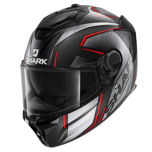 Shark Spartan GT Carbon Kromium, harmaa/punainen