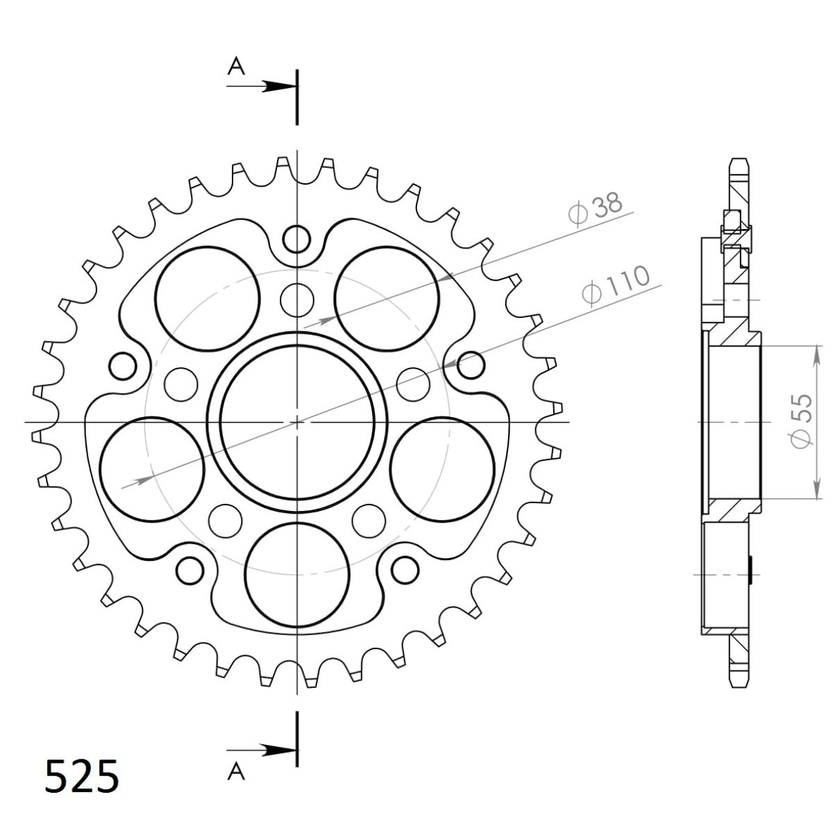 Supersprox Stealth takaratas Silver 736-525-RST-36-8