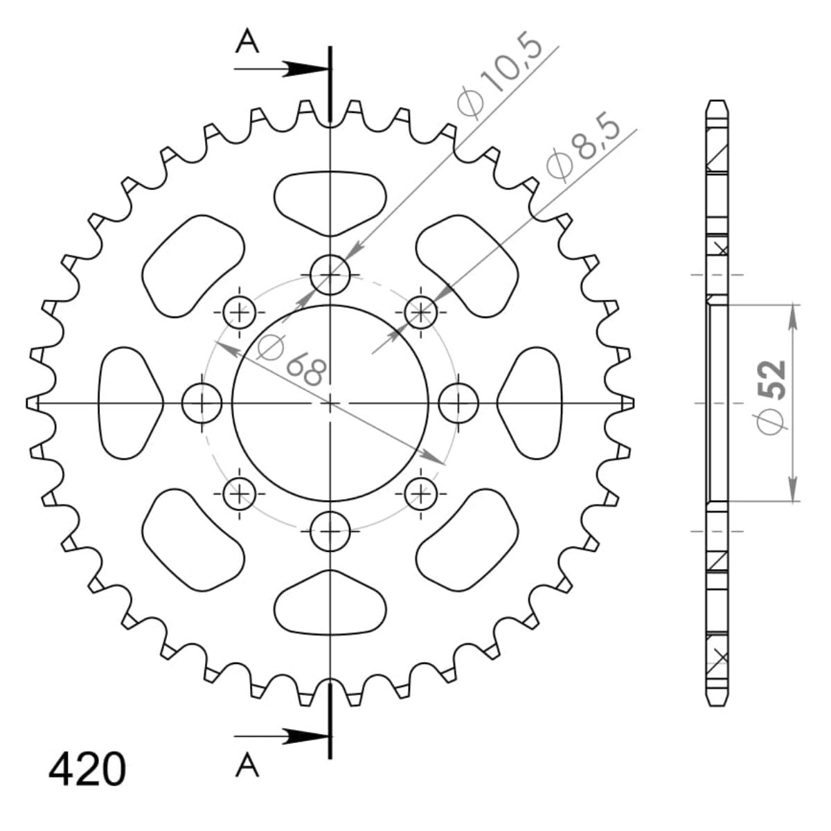 Supersprox takaratas Alu RAL-801:38 Black