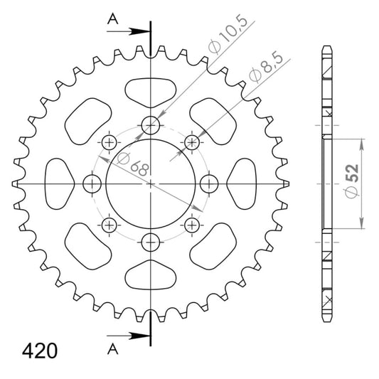 Supersprox takaratas Alu RAL-801:38 Black