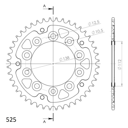 Supersprox Stealth takaratas Black 1304-RST-44-0