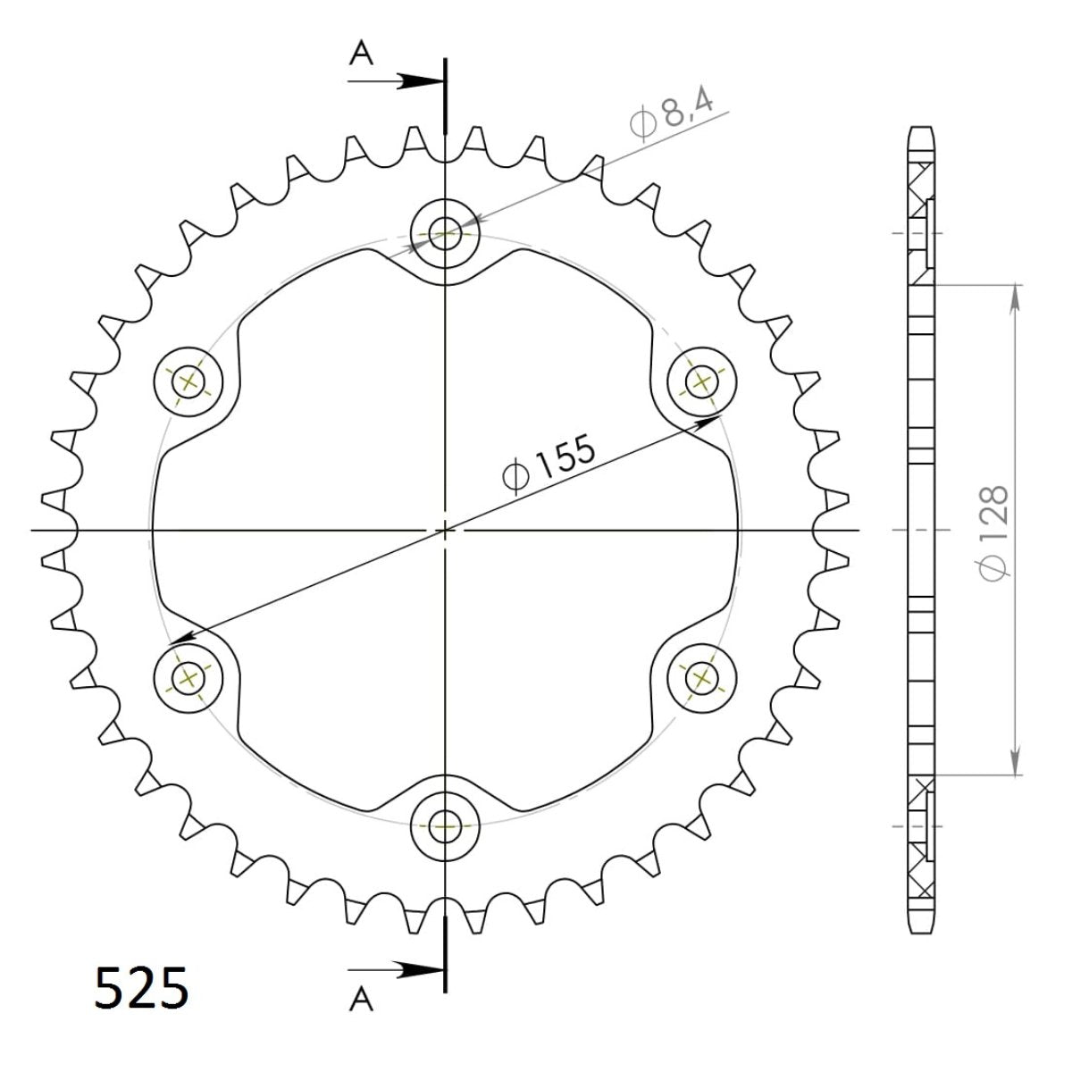 Supersprox takaratas Alu RAL-613:40 Black