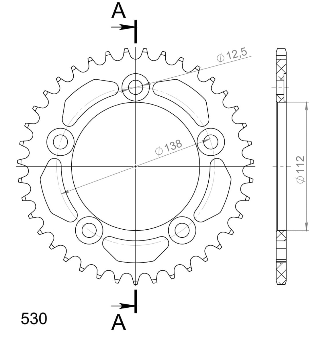 Supersprox takaratas Alu RAL-302:39 Black