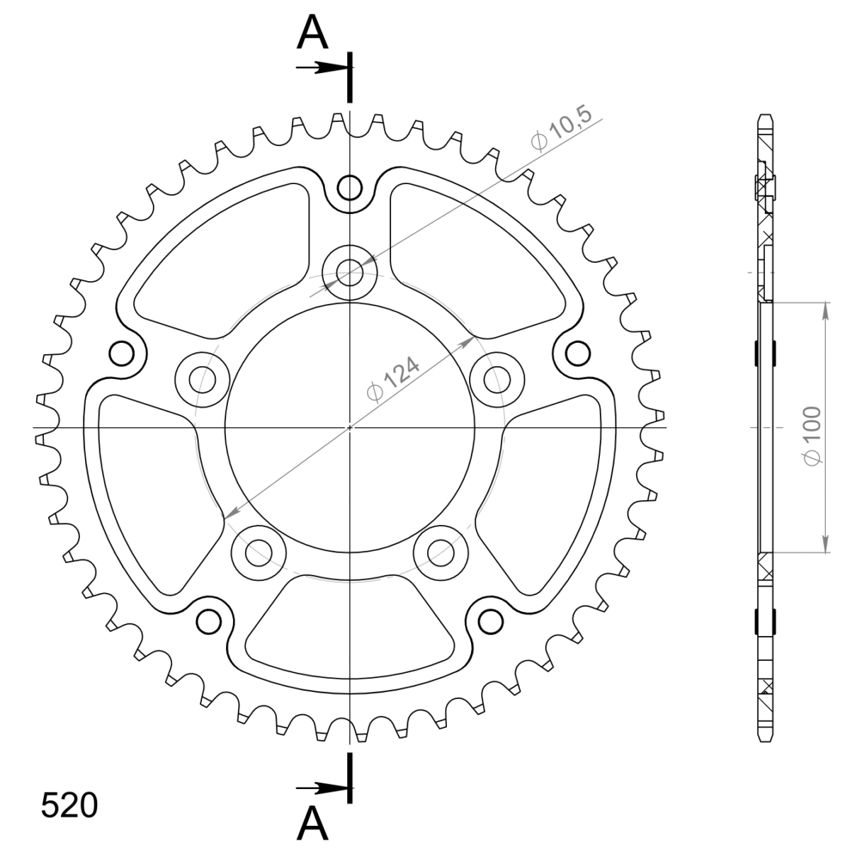 Supersprox Stealth takaratas Silver 743-RST-48-8