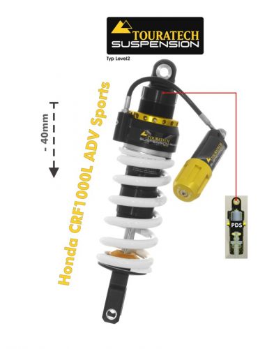 Touratech Suspension lowering shock (-40 mm) for Honda CRF1000L Adventure Sports