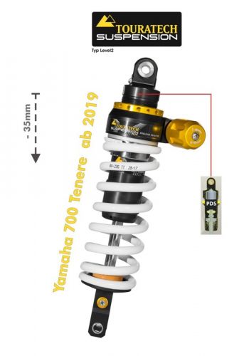 Touratech Suspension lowering shock (-35 mm) for Yamaha 700 Tenere from 2019 Typ