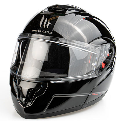 MT Atom flip-up helmet, black