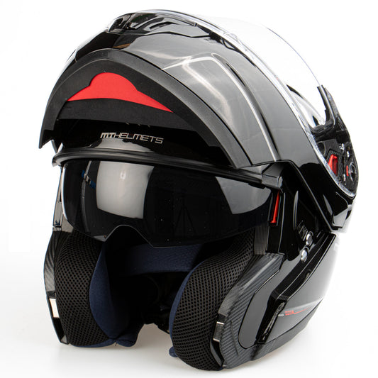 MT Atom flip-up helmet, black