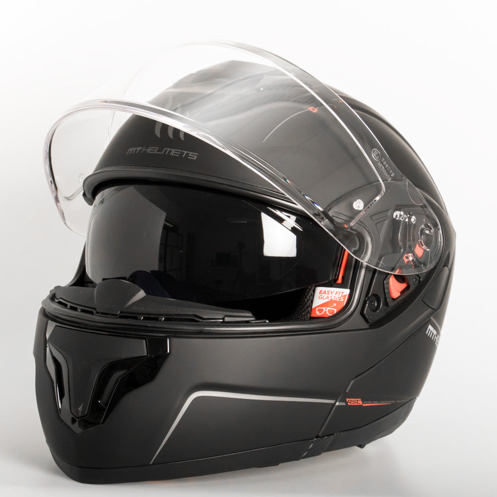 MT Atom flip-up helmet, matt black