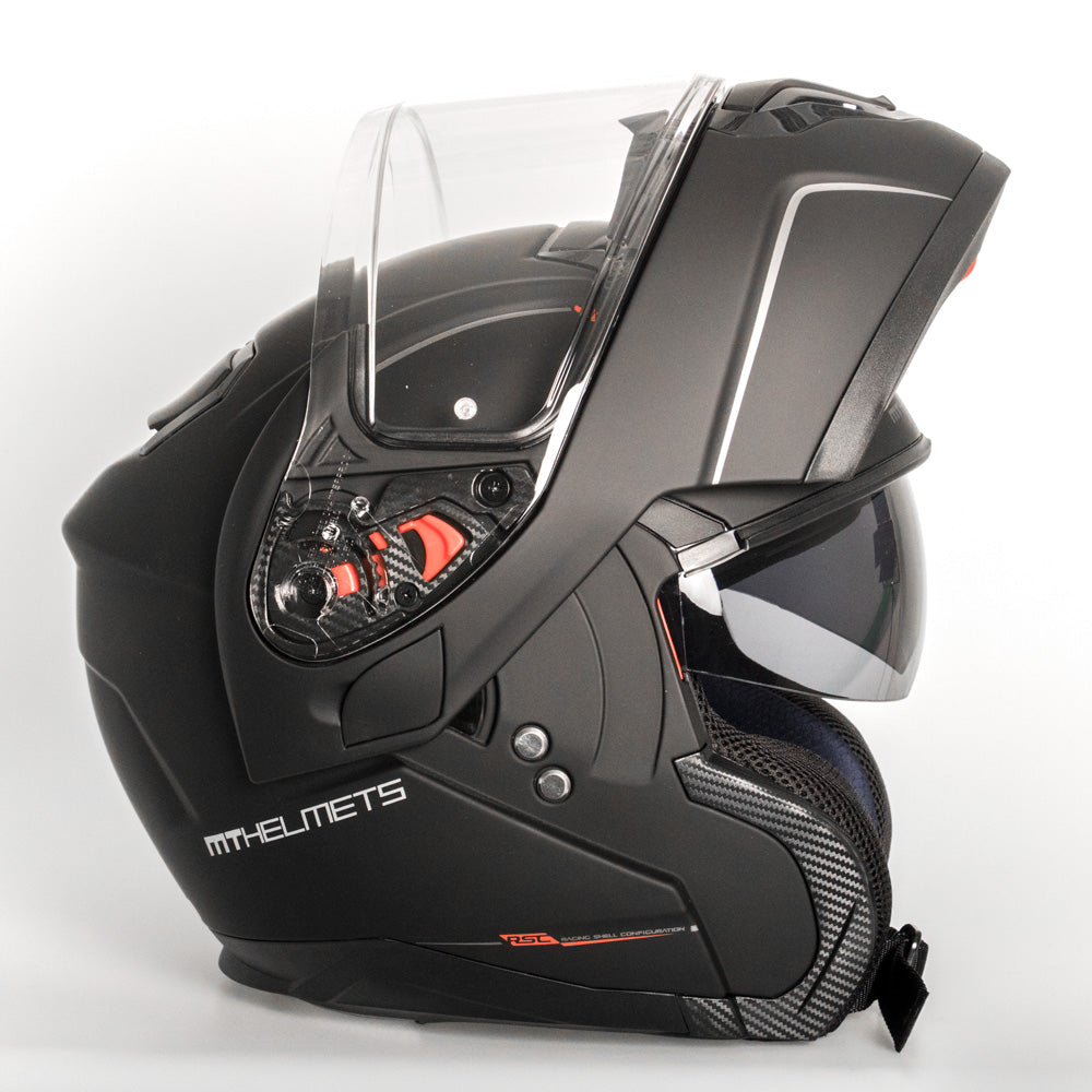 MT Atom flip-up helmet, matt black