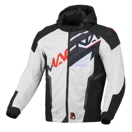 Macna Oximesh hoodie, white/black/red
