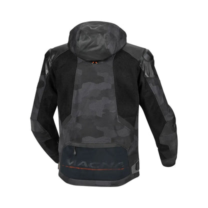 Macna Bradical jacket, black grey camo/orange