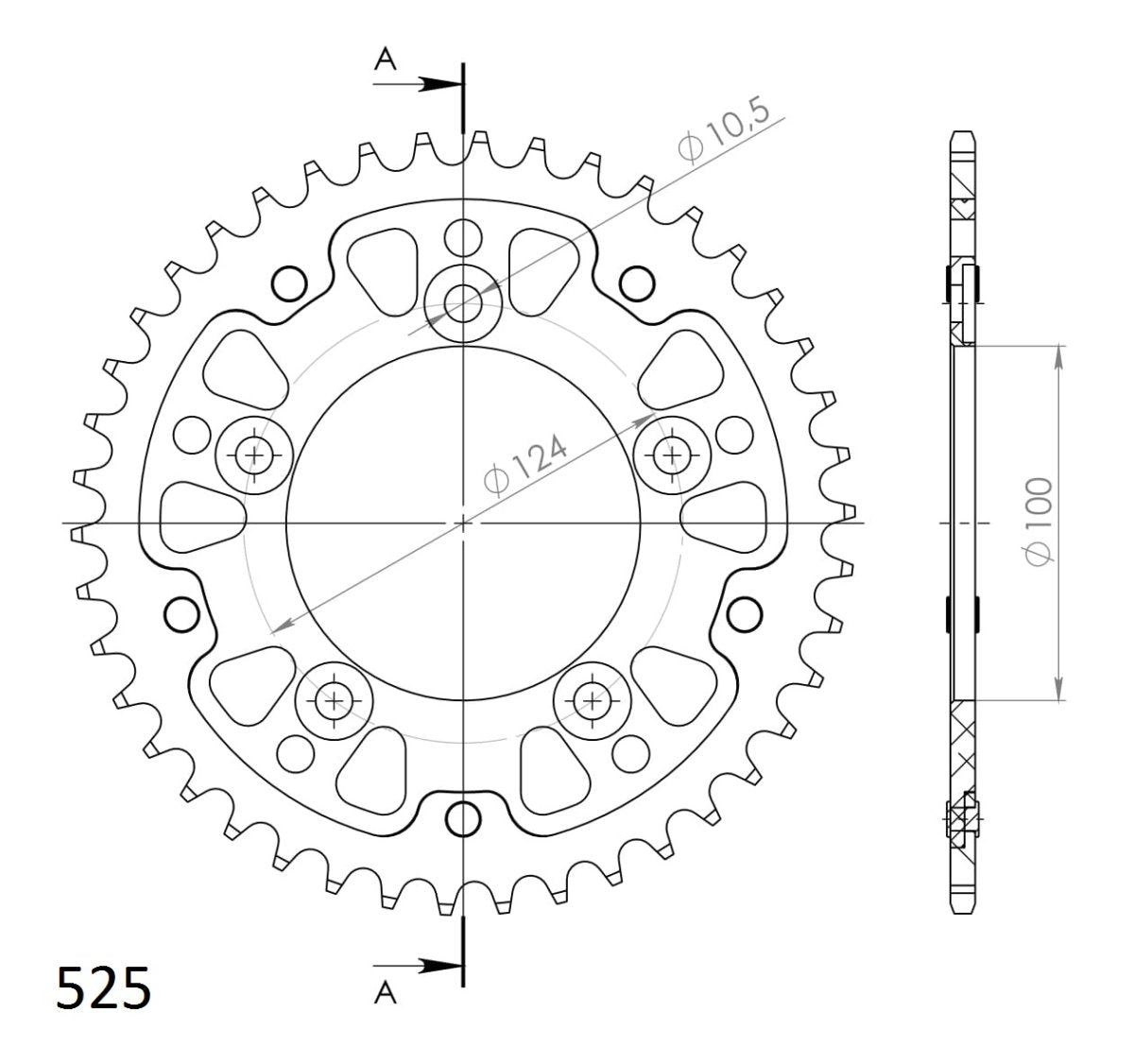 Supersprox Stealth takaratas Silver 744-RST-42-8