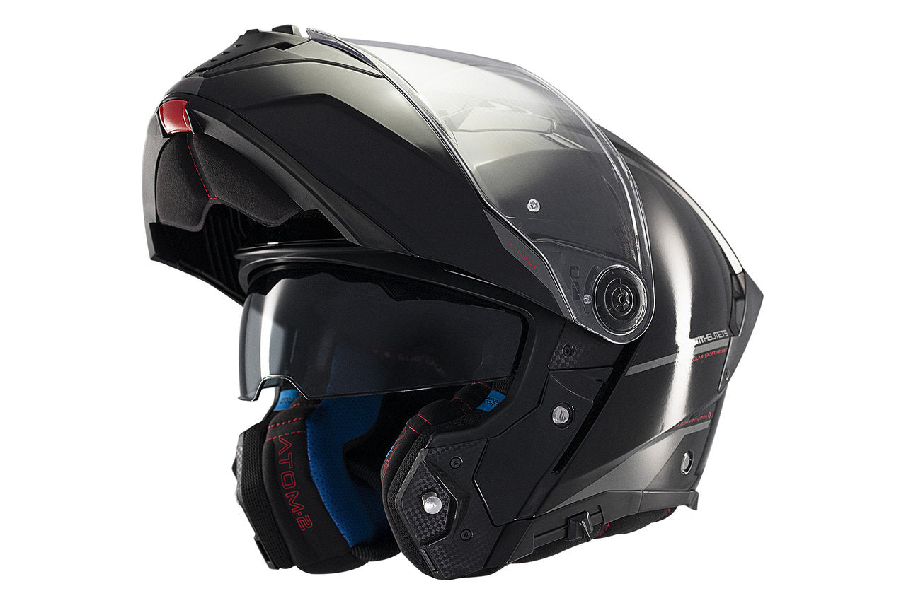 MT Atom 2 flip-up helmet, glossy black