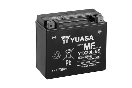 Yuasa High Performance MF VRLA Battery YTX20L (WC) 12V