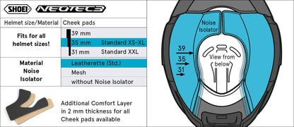 Shoei Cheeck Pads TYPE QL (Neotec 3)
