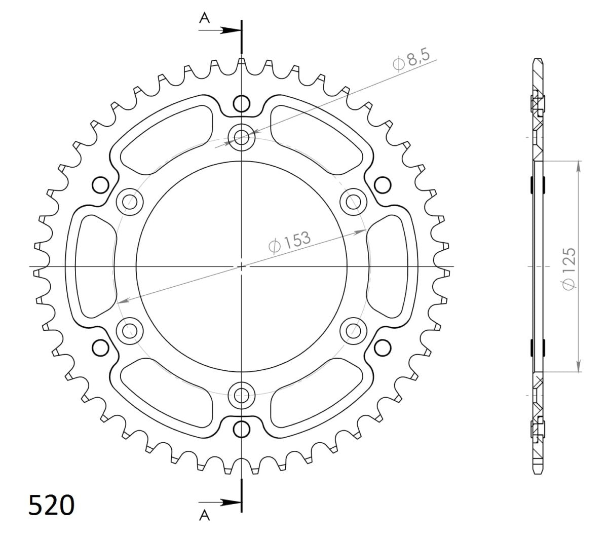 Supersprox Stealth takaratas Silver 210-RST-47-8