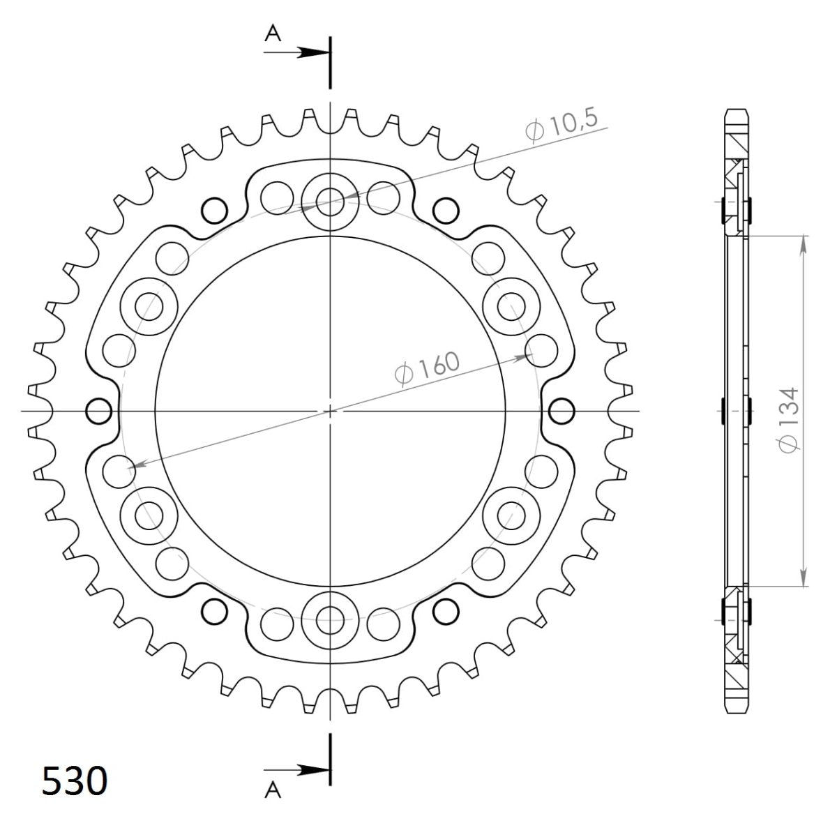 Supersprox Stealth takaratas Black 1306-RST-44-0