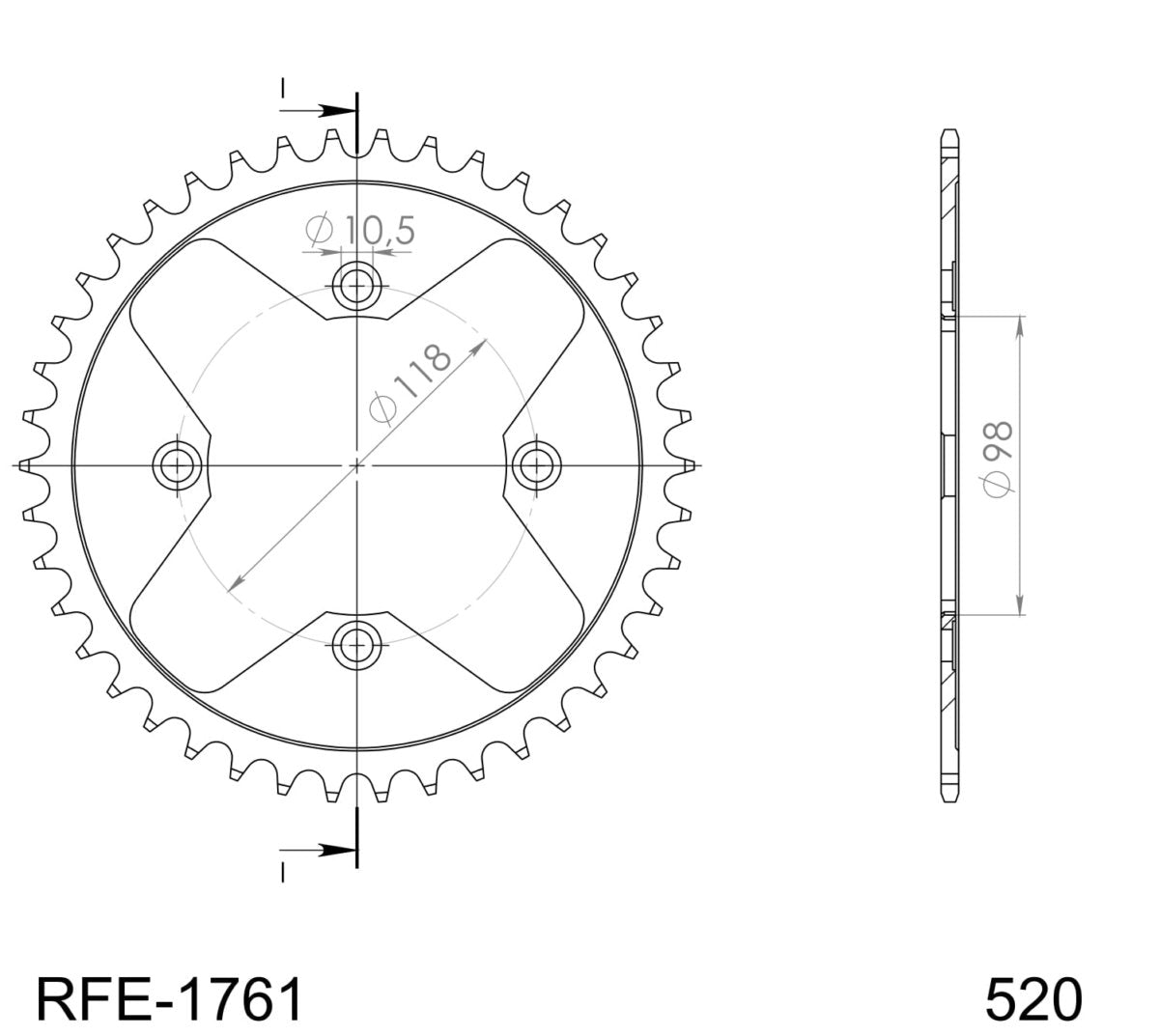 Supersprox takaratas Steel RFE-1761:42