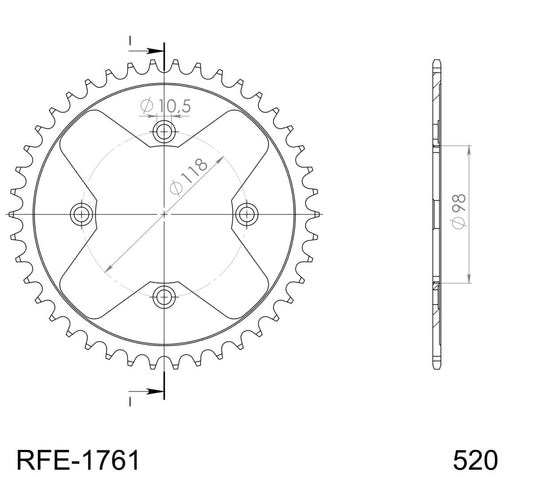 Supersprox takaratas Steel RFE-1761:42