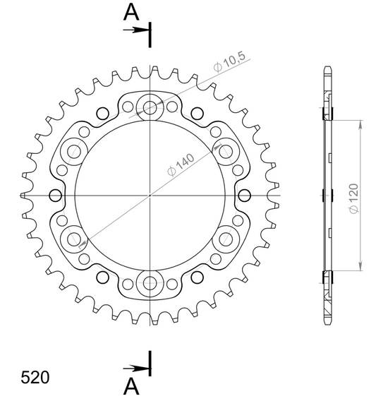 Supersprox Stealth takaratas Black 1490-RST-39-0