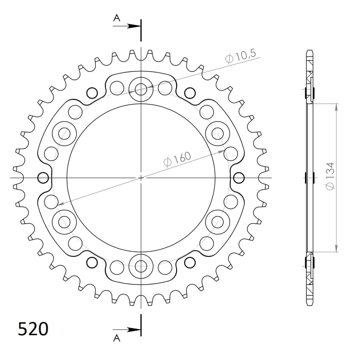 Supersprox Stealth takaratas Black 1308-RST-44-0