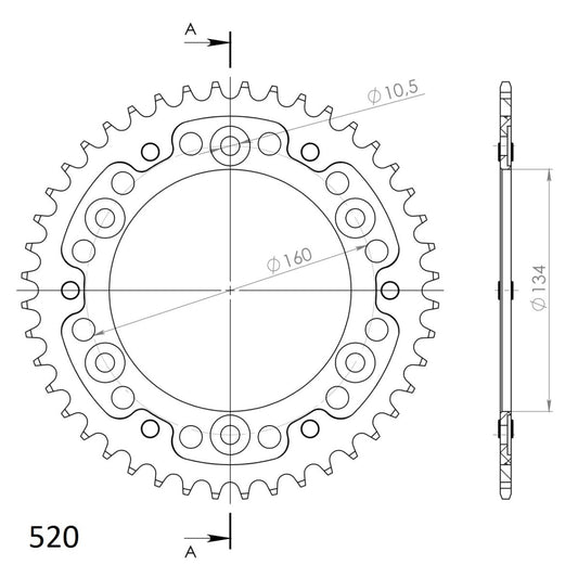 Supersprox Stealth takaratas Black 1308-RST-44-0