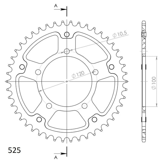 Supersprox Stealth takaratas Black 702-RST-46-0