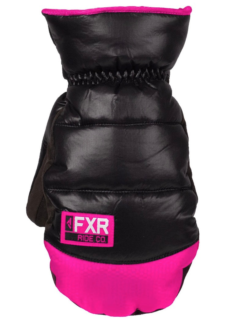 FXR Aspen ladies short cuff mitten, black/fuchsia