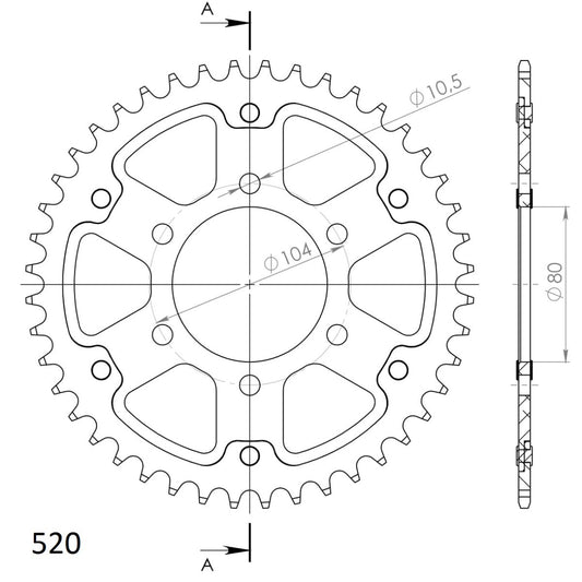 Supersprox Stealth takaratas Silver 478-RST-44-8