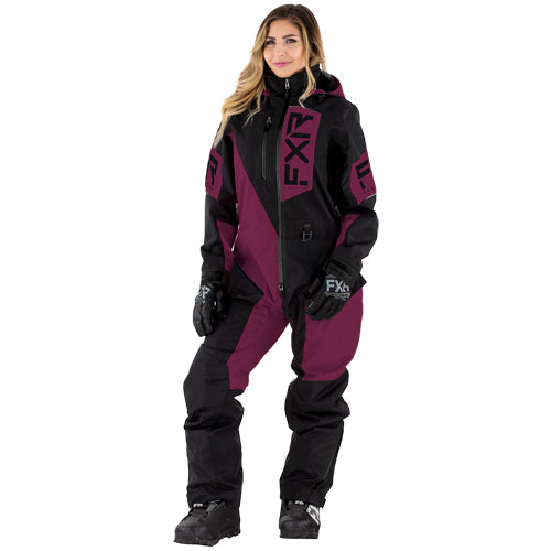 FXR Recruit Lite ladies Monosuit, black/wine red