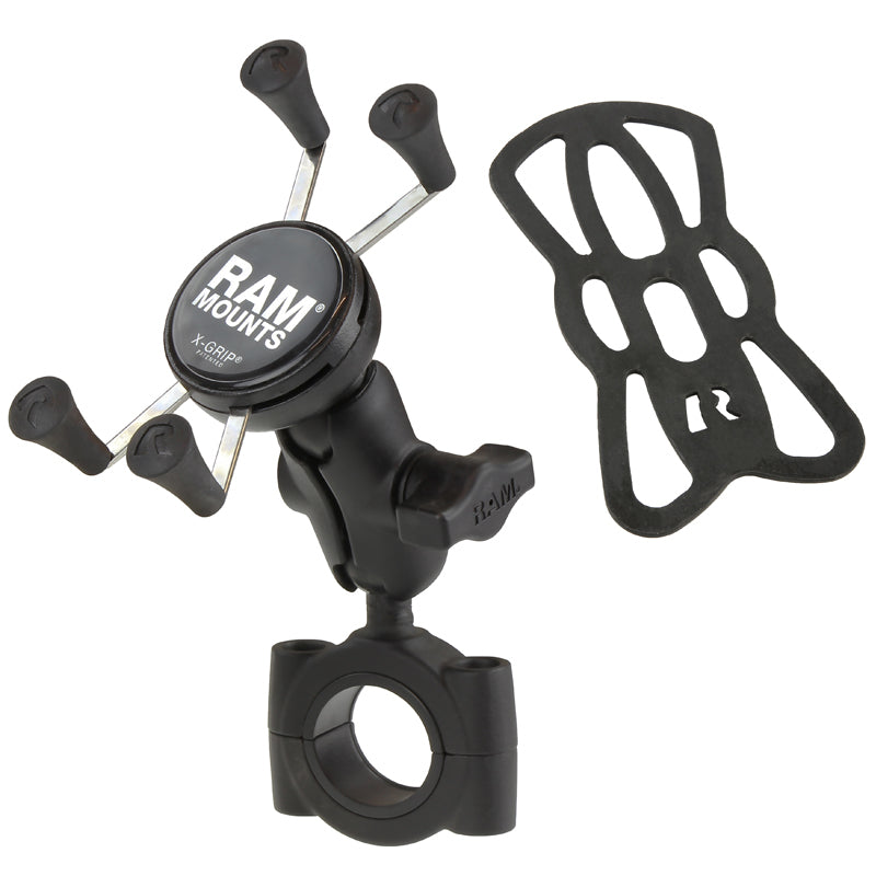 RAM Mounts X-Grip Short Arm Phone Holder with Large Handlebar Base