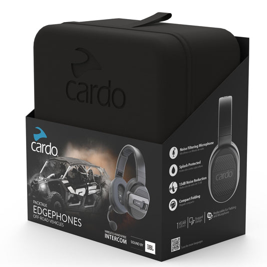 Cardo Edgephones ORV protective communicator + Edge unit