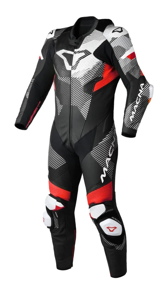 Macna Ignite 1-piece racing leather suit, black/red/white